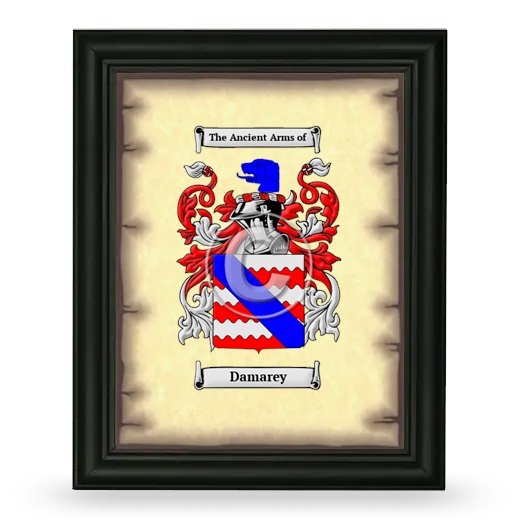 Damarey Coat of Arms Framed - Black