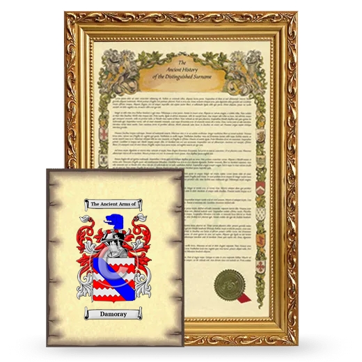 Damoray Framed History and Coat of Arms Print - Gold