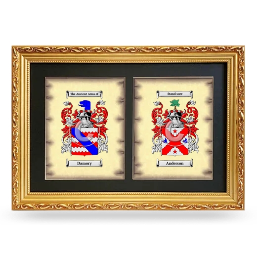 Double Coat of Arms Framed - Gold