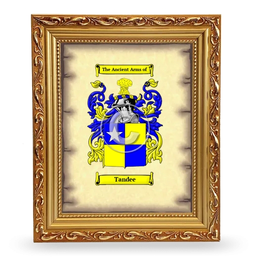 Tandee Coat of Arms Framed - Gold