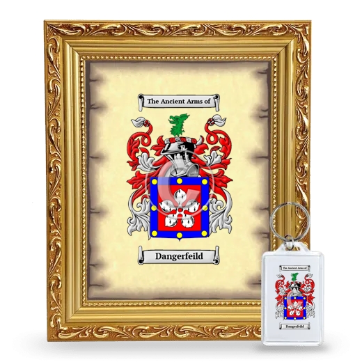 Dangerfeild Framed Coat of Arms and Keychain - Gold