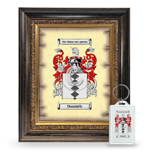 Danniels Framed Coat of Arms and Keychain - Heirloom