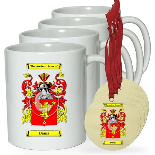 Danis Set of 4 Classic Mugs and Ornaments