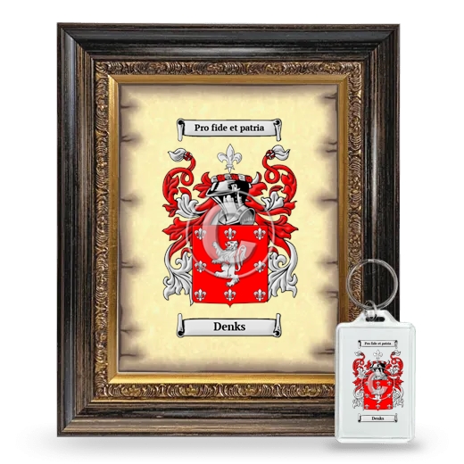 Denks Framed Coat of Arms and Keychain - Heirloom