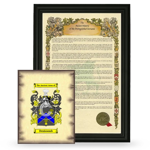 Denisoomb Framed History and Coat of Arms Print - Black