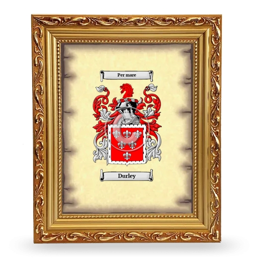 Durley Coat of Arms Framed - Gold