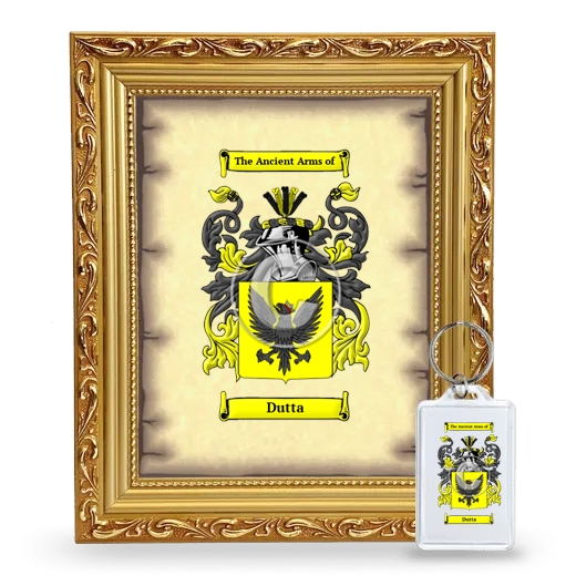 Dutta Framed Coat of Arms and Keychain - Gold