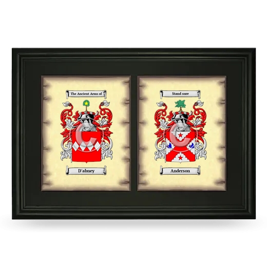 Double Coat of Arms Framed - Black