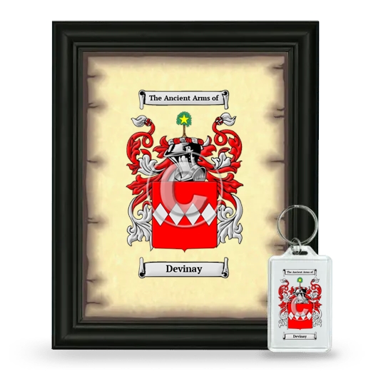 Devinay Framed Coat of Arms and Keychain - Black