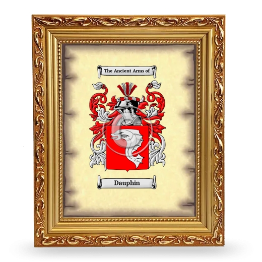Dauphin Coat of Arms Framed - Gold