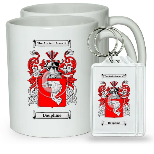 Dauphine Pair of Coffee Mugs and Pair of Keychains