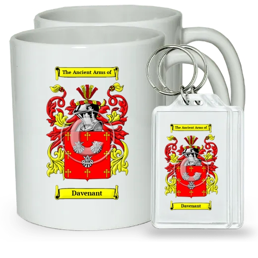 Davenant Pair of Coffee Mugs and Pair of Keychains