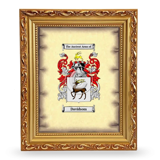 Davidsom Coat of Arms Framed - Gold