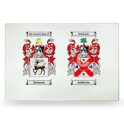 Double Coat of Arms Glass Cutting Board