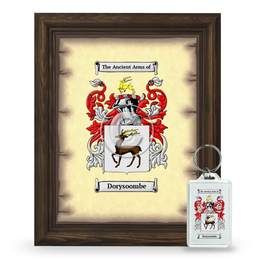 Dorysoombe Framed Coat of Arms and Keychain - Brown