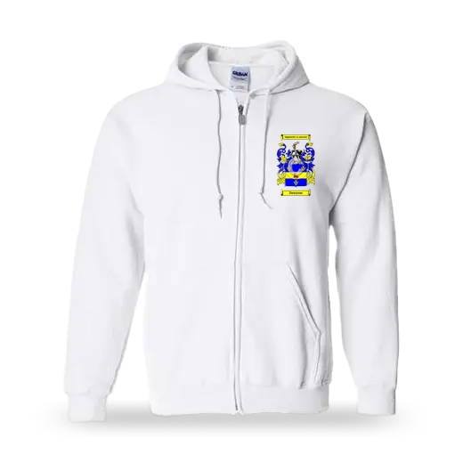 Dawyson Unisex Coat of Arms Zip Sweatshirt - White