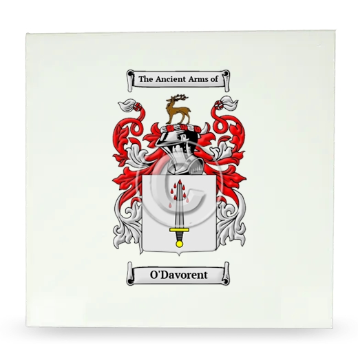 O'Davorent Large Ceramic Tile with Coat of Arms