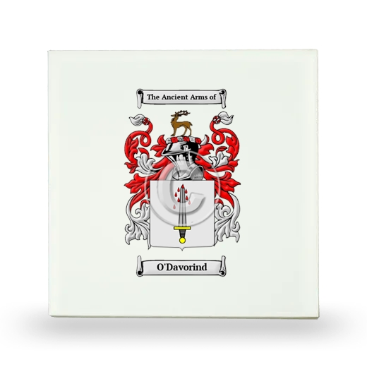 O'Davorind Small Ceramic Tile with Coat of Arms