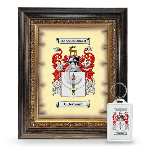 O'Devorant Framed Coat of Arms and Keychain - Heirloom