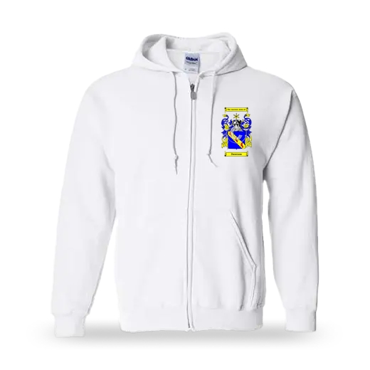 Daweson Unisex Coat of Arms Zip Sweatshirt - White