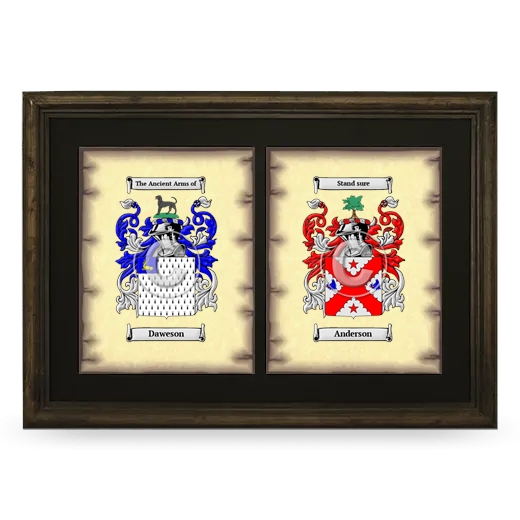 Double Coat of Arms Framed - Brown