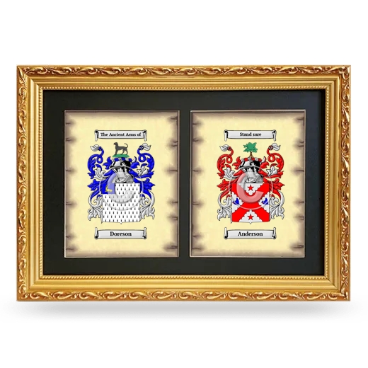 Double Coat of Arms Framed - Gold