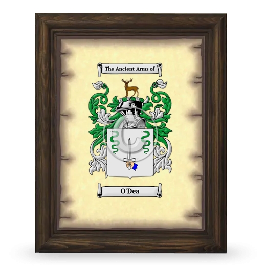 O'Dea Coat of Arms Framed - Brown