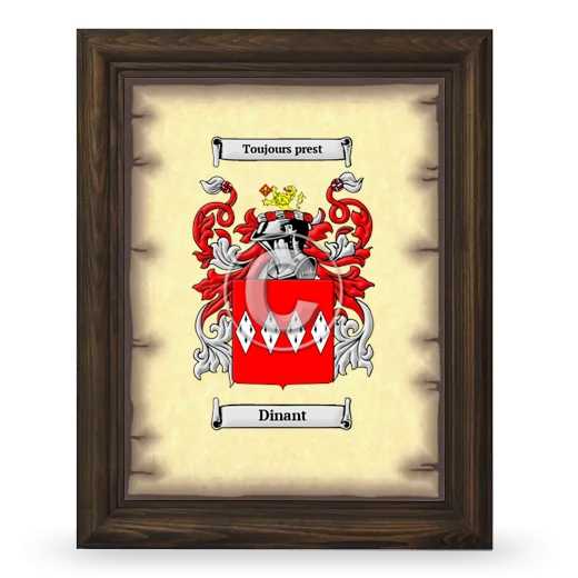 Dinant Coat of Arms Framed - Brown