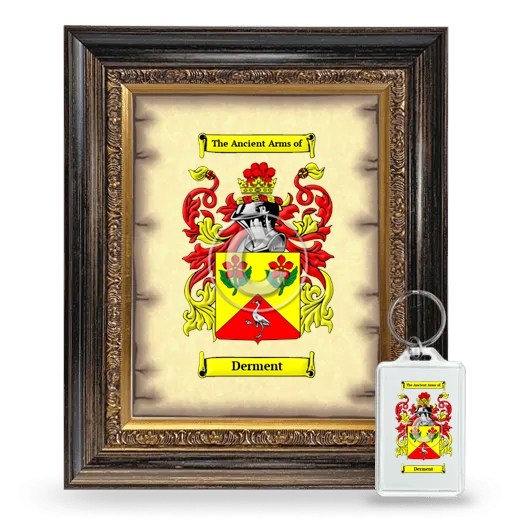 Derment Framed Coat of Arms and Keychain - Heirloom