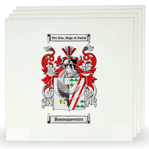 Bouwmeester Set of Four Large Tiles with Coat of Arms