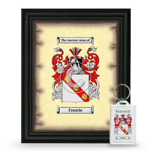 Francia Framed Coat of Arms and Keychain - Black