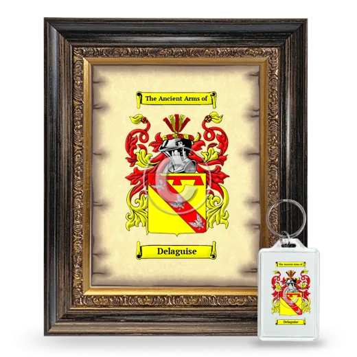 Delaguise Framed Coat of Arms and Keychain - Heirloom