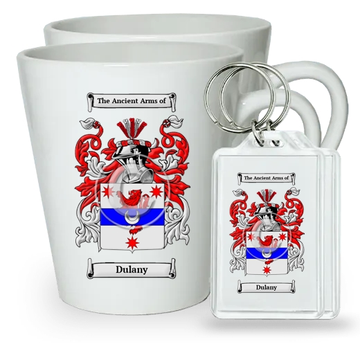 Dulany Pair of Latte Mugs and Pair of Keychains