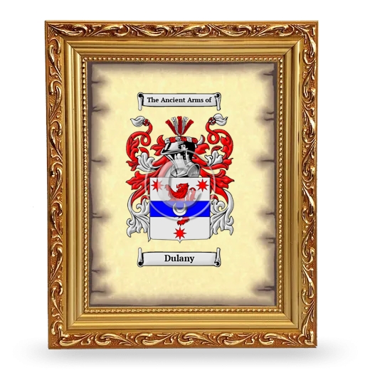 Dulany Coat of Arms Framed - Gold