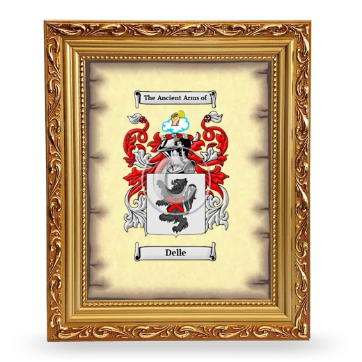 Delle Coat of Arms Framed - Gold