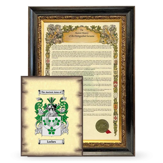 Loches Framed History and Coat of Arms Print - Heirloom