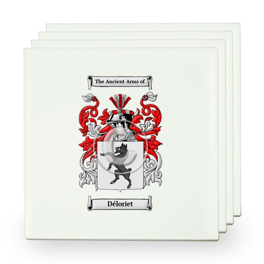 Déloriet Set of Four Small Tiles with Coat of Arms