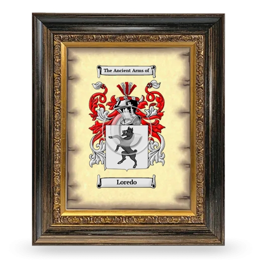 Loredo Coat of Arms Framed - Heirloom