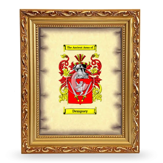 Dempsey Coat of Arms Framed - Gold