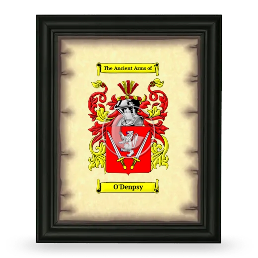 O'Denpsy Coat of Arms Framed - Black