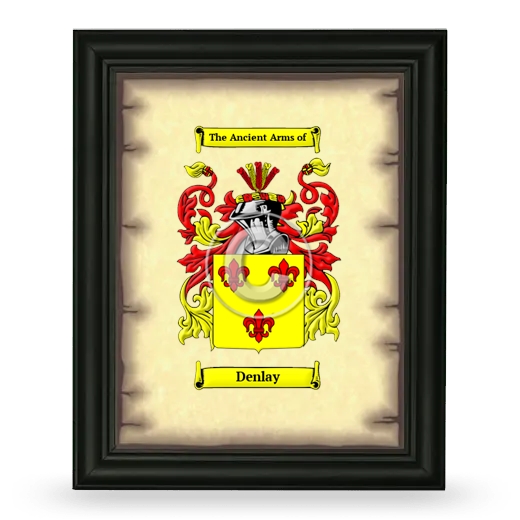 Denlay Coat of Arms Framed - Black