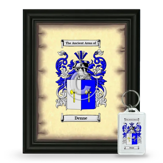 Denne Framed Coat of Arms and Keychain - Black