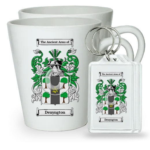 Denyngton Pair of Latte Mugs and Pair of Keychains