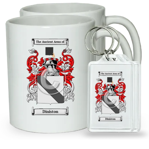 Diniston Pair of Coffee Mugs and Pair of Keychains