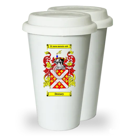 Deeney Pair of Ceramic Tumblers with Lids