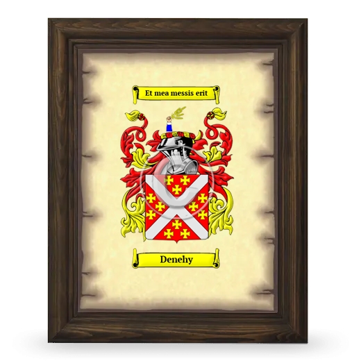 Denehy Coat of Arms Framed - Brown