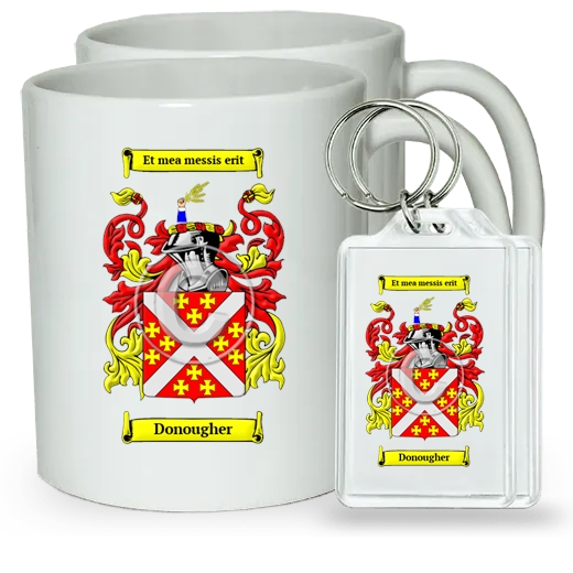 Donougher Pair of Coffee Mugs and Pair of Keychains