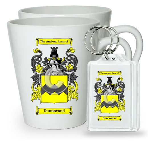 Dunnovand Pair of Latte Mugs and Pair of Keychains