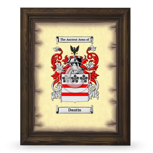 Dantin Coat of Arms Framed - Brown