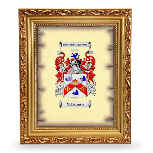 McDermyn Coat of Arms Framed - Gold